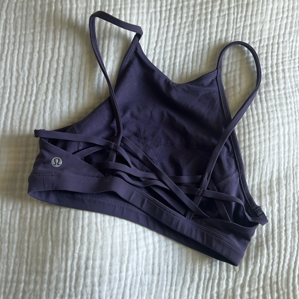 Purple Lululemon Highneck Openback Bra Size 4